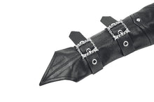 Load image into Gallery viewer, Punk Vintage Matte Leather Buckled Riveted Gauntlets AGL034BK