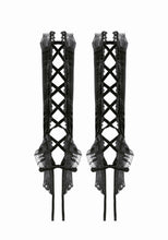 Load image into Gallery viewer, Gothic Romantic Vintage Velvet Arm Warmers with 3D Embroidered Roses AGL035
