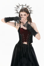Load image into Gallery viewer, Gothic Romantic Vintage Velvet Arm Warmers with 3D Embroidered Roses AGL035