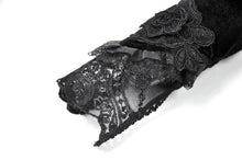 Load image into Gallery viewer, Gothic Romantic Vintage Velvet Arm Warmers with 3D Embroidered Roses AGL035