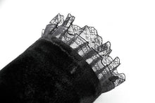 Load image into Gallery viewer, Gothic Romantic Vintage Velvet Arm Warmers with 3D Embroidered Roses AGL035