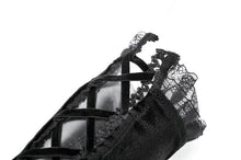 Load image into Gallery viewer, Gothic Romantic Vintage Velvet Arm Warmers with 3D Embroidered Roses AGL035