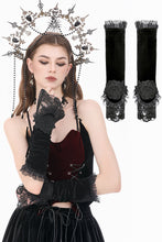 Load image into Gallery viewer, Gothic Romantic Vintage Velvet Arm Warmers with 3D Embroidered Roses AGL035