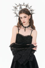 Load image into Gallery viewer, Gothic Vintage 3D Black Rose Lace and Velvet Patchwork Ring-Loop Arm Sleeves AGL036