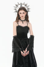 Load image into Gallery viewer, Gothic Vintage 3D Black Rose Lace and Velvet Patchwork Ring-Loop Arm Sleeves AGL036