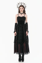 Load image into Gallery viewer, Gothic Vintage 3D Black Rose Lace and Velvet Patchwork Ring-Loop Arm Sleeves AGL036