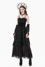 Load image into Gallery viewer, Gothic Vintage 3D Black Rose Lace and Velvet Patchwork Ring-Loop Arm Sleeves AGL036