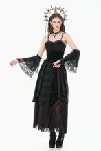 Load image into Gallery viewer, Gothic Vintage 3D Black Rose Lace and Velvet Patchwork Ring-Loop Arm Sleeves AGL036