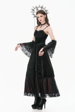Load image into Gallery viewer, Gothic Vintage 3D Black Rose Lace and Velvet Patchwork Ring-Loop Arm Sleeves AGL036