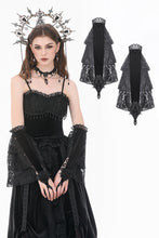 Load image into Gallery viewer, Gothic Vintage 3D Black Rose Lace and Velvet Patchwork Ring-Loop Arm Sleeves AGL036