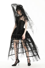 Load image into Gallery viewer, Gothic bride black spider web veil AHW023