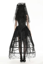 Load image into Gallery viewer, Gothic bride black spider web veil AHW023