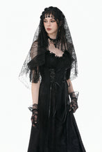 Load image into Gallery viewer, Gothic Dark-Wear Veil with Exotic Beaded Fringe AHW028