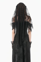 Load image into Gallery viewer, Gothic Dark-Wear Veil with Exotic Beaded Fringe AHW028