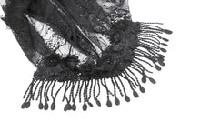 Load image into Gallery viewer, Gothic Dark-Wear Veil with Exotic Beaded Fringe AHW028
