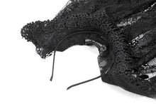 Load image into Gallery viewer, Gothic Dark-Wear Veil with Exotic Beaded Fringe AHW028