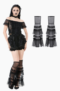 Chic Multi-Layered Mesh Knee-High Socks with Ruching ALW003