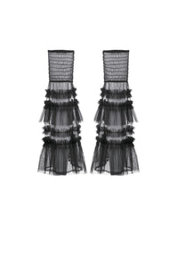 Chic Multi-Layered Mesh Knee-High Socks with Ruching ALW003