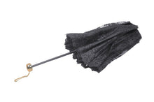 Load image into Gallery viewer, Black embroidery telescopic umbrella AUM014