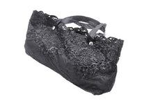 Load image into Gallery viewer, Black embroidery telescopic umbrella AUM014