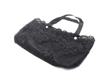Load image into Gallery viewer, Black embroidery telescopic umbrella AUM014