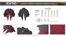 Load image into Gallery viewer, Gothic vampire shadow bat-shaped capelet BW143