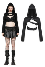 Load image into Gallery viewer, Punk hooded cross-strap buckle shrug BW147