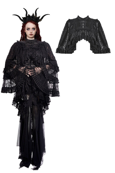Gothic Elegant Vintage Lace Oversized Sleeves  Cape BW151