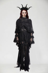 Gothic Elegant Vintage Lace Oversized Sleeves  Cape BW151