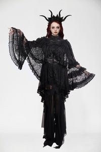 Gothic Elegant Vintage Lace Oversized Sleeves  Cape BW151