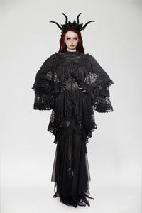 Gothic Elegant Vintage Lace Oversized Sleeves  Cape BW151