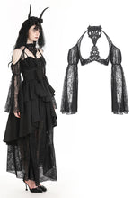 Load image into Gallery viewer, Gothic black sexy shoulders bubble lace sleeves cape BW152