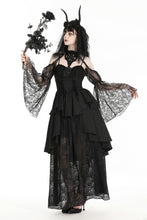 Load image into Gallery viewer, Gothic black sexy shoulders bubble lace sleeves cape BW152