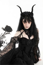 Load image into Gallery viewer, Gothic black sexy shoulders bubble lace sleeves cape BW152