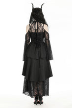 Load image into Gallery viewer, Gothic black sexy shoulders bubble lace sleeves cape BW152