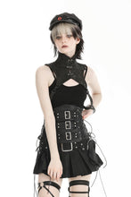 Load image into Gallery viewer, Punk snake-patterned leather  stand-up collar top BW153