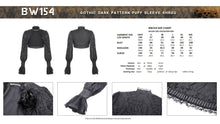 Load image into Gallery viewer, Gothic dark pattern puff sleeve shrug BW154