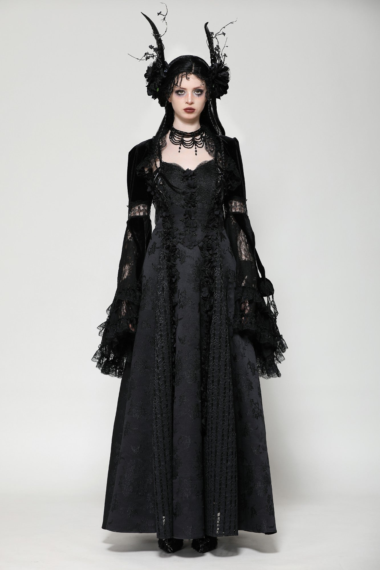 Gothic elegant velvet lace shrug BW159 XL Gothic elegant velvet lace shrug BW159 XL