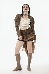 Steampunk Vintage Metal Detail Shoulder Cape BW164