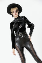 Load image into Gallery viewer, Asymmetric Punk Leather Shoulder Cape｜Zipper Collar &amp; Strap-Laced Sleeve BW166