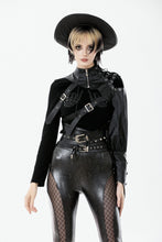 Load image into Gallery viewer, Asymmetric Punk Leather Shoulder Cape｜Zipper Collar &amp; Strap-Laced Sleeve BW166