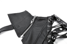 Load image into Gallery viewer, Asymmetric Punk Leather Shoulder Cape｜Zipper Collar &amp; Strap-Laced Sleeve BW166