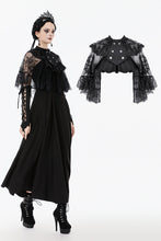 Load image into Gallery viewer, Gothic Lace Overlay Cape | Double Button Collar | Embroidered Lace Edging BW167