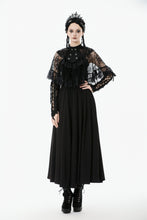 Load image into Gallery viewer, Gothic Lace Overlay Cape | Double Button Collar | Embroidered Lace Edging BW167