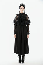 Load image into Gallery viewer, Gothic Lace Overlay Cape | Double Button Collar | Embroidered Lace Edging BW167