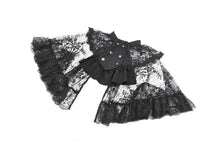 Load image into Gallery viewer, Gothic Lace Overlay Cape | Double Button Collar | Embroidered Lace Edging BW167
