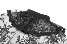 Load image into Gallery viewer, Gothic Lace Overlay Cape | Double Button Collar | Embroidered Lace Edging BW167