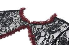 Load image into Gallery viewer, Gothic Black Red Baroque Lace Cardigan BW169