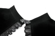 Load image into Gallery viewer, Gothic Revival Velvet Shrug with High Neck, Lace-Cutout Shoulders and Flared Ruffle Sleeves BW172