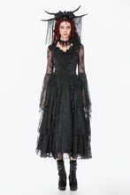 Load image into Gallery viewer, Gothic Deep-V Lace Bell Sleeve Cape BW177 - Gothlolibeauty